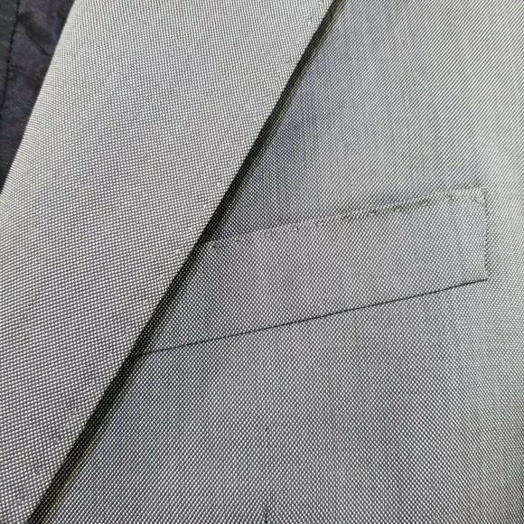 Zara Man Mens 38 Silver Gray Silk and Wool Blazer Sport Coat Suit Jacket - Picture 3 of 12